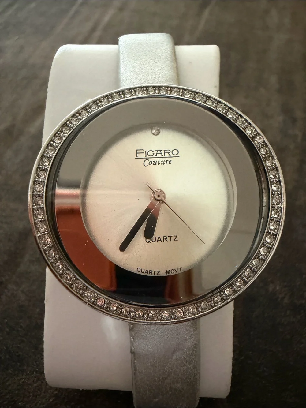 Silver Women's Crystal Bezel Quartz Watch